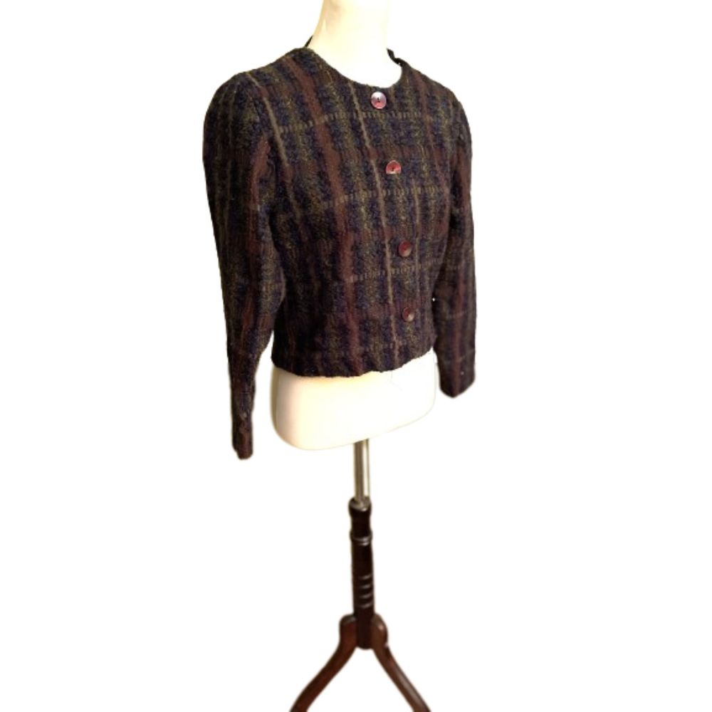 retro tweed jacket S